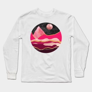 Pink glitter abstract mountain landscape Long Sleeve T-Shirt